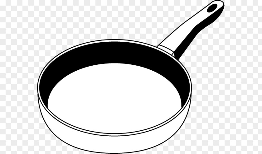 Pan Clipart Black And White Frying Cookware Cartoon Clip Art PNG