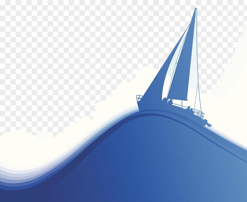 Decorative Illustration Yacht Vector PNG