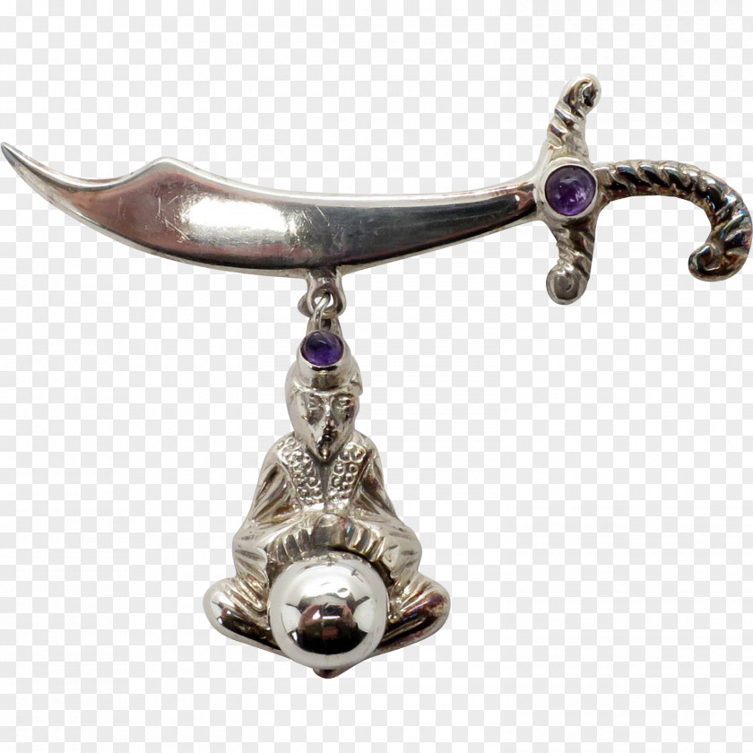 Silver Purple Mexico Body Jewellery Scimitar PNG