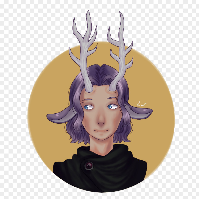 Illustration Cartoon Character Purple Antler PNG