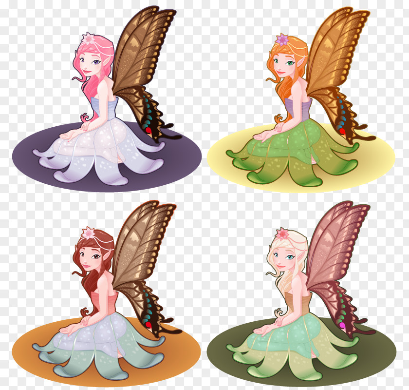 Vector Butterfly Elf Flower Fairies PNG