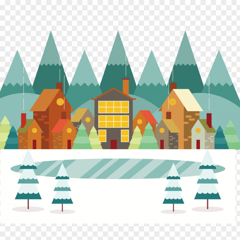 Winter Landscape Background Vector Polygon Daxue Dongzhi Illustration PNG
