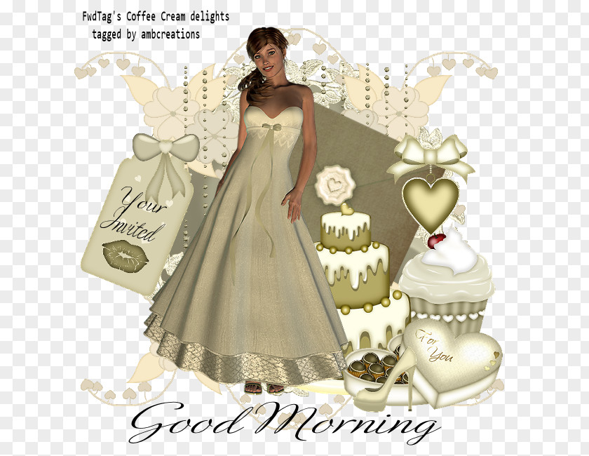 Cream Coffee Costume Design Gown PNG