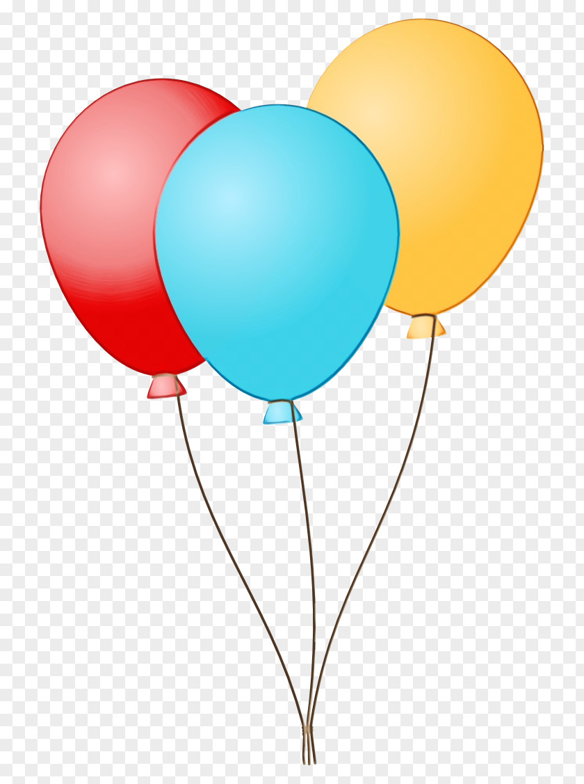 Toy Turquoise Watercolor Balloons PNG