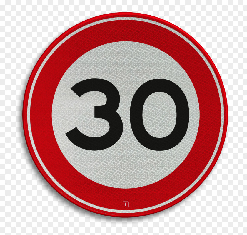 30 Km/h Zone Kilometer Per Hour Traffic Sign Information Woerden PNG