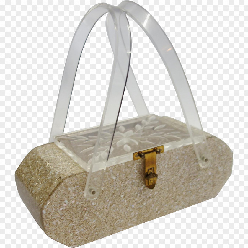 Purse Handbag Beadwork Confetti Beige PNG