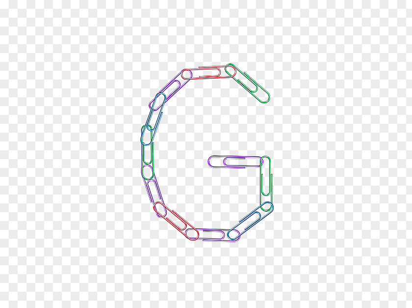 Paperclip Letter G Alphanumeric PNG