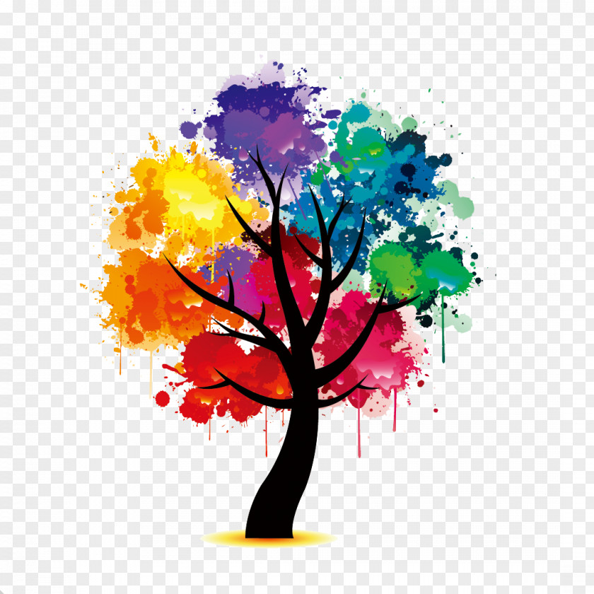Tree Visual Arts Color Painting PNG