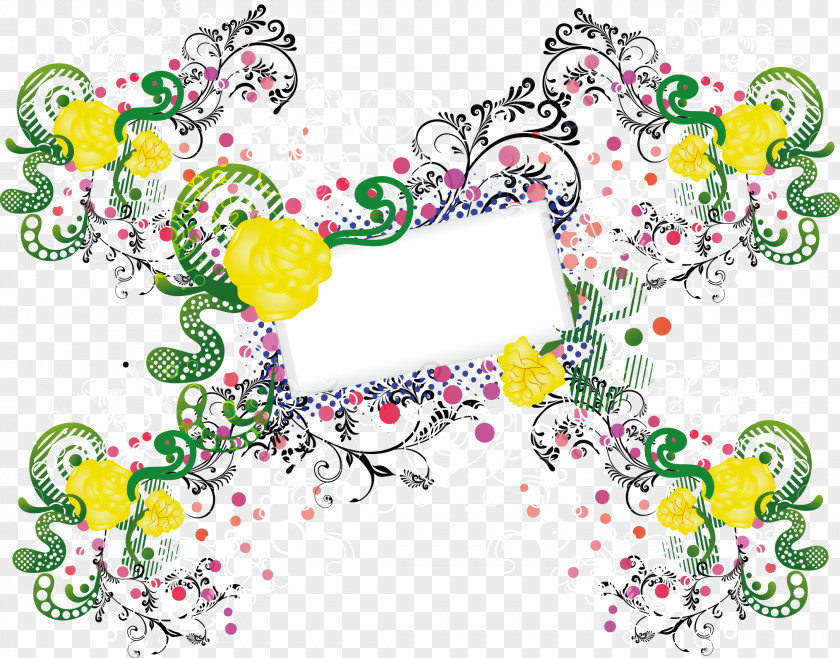 Creative Floral Decoration Vector Dialog Design Box PNG