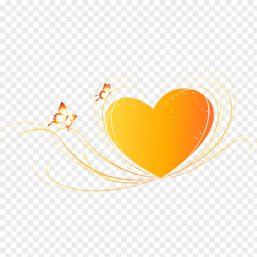 Heart-shaped Decorative Stripes Yellow Heart Illustration PNG