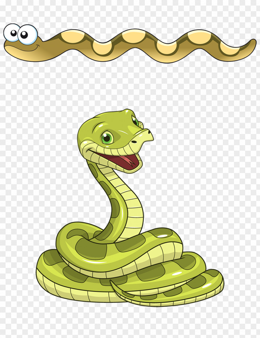 Cartoon Snake Green Anaconda Clip Art PNG