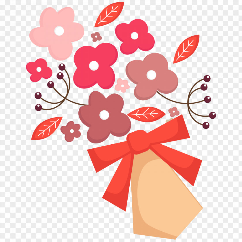 Free Valentine Vector Graphics Flower Nosegay Shoelace Knot PNG