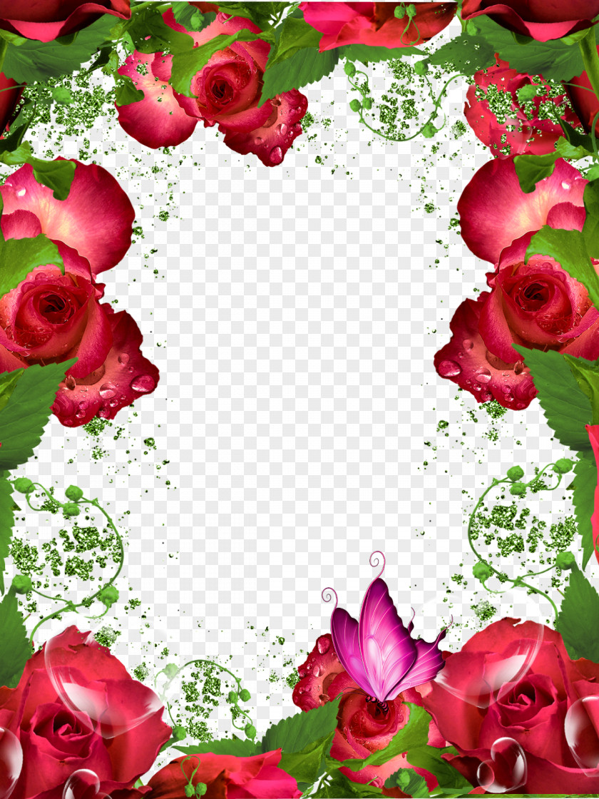 Hq Cliparts Picture Frame Garden Roses Clip Art PNG