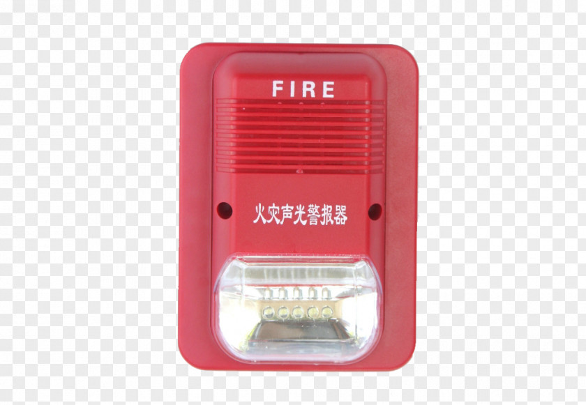 Red Fire Sound And Light Alarm Notification Appliance Conflagration Firefighting Device PNG