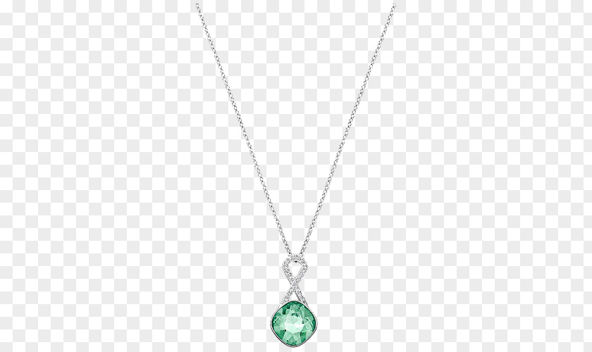 Swarovski Jewellery Women Necklace Green Locket Chain Body Piercing PNG