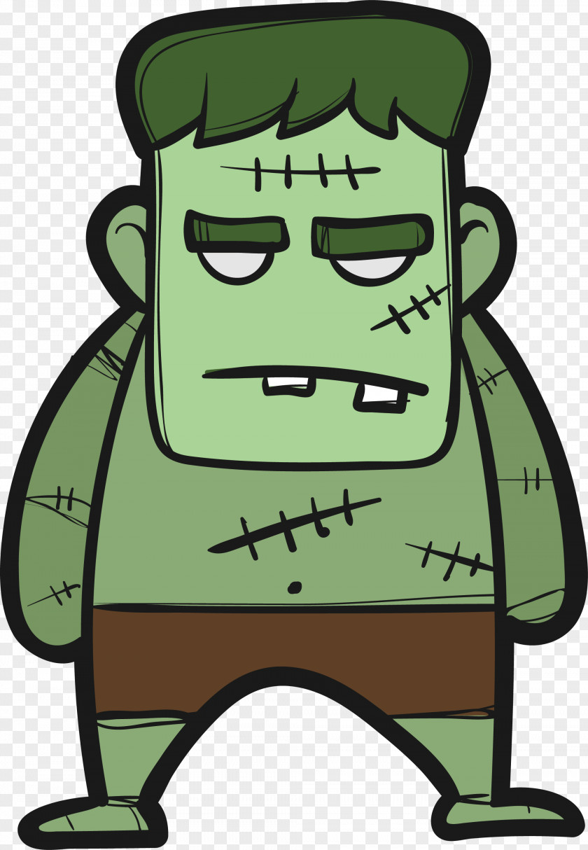 Green Giant Monster Little Monsters Halloween Clip Art PNG