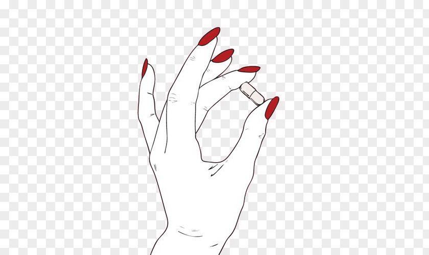 Nail Drawing Manicure Red PNG