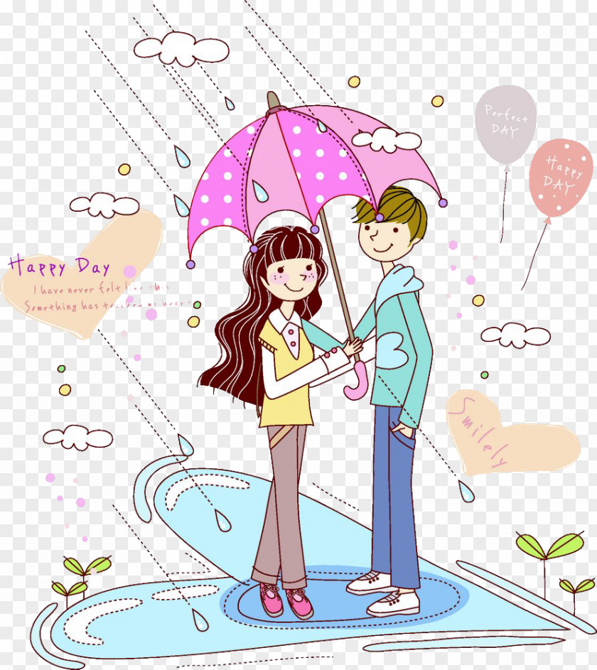 Together Umbrella Couple PNG
