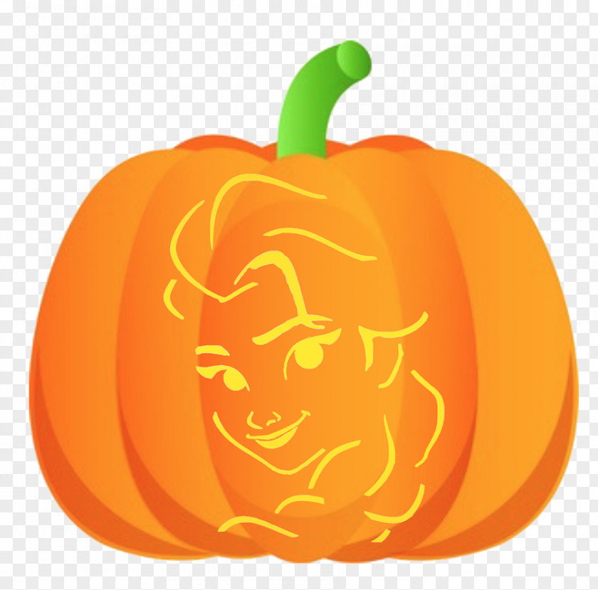 Elsa Jack-o'-lantern Minnie Mouse Pumpkin Stencil PNG