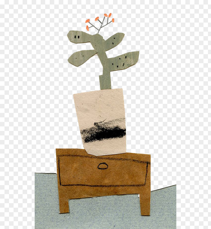 Paper Cactus Collage Drawing Art Painting Illustration PNG