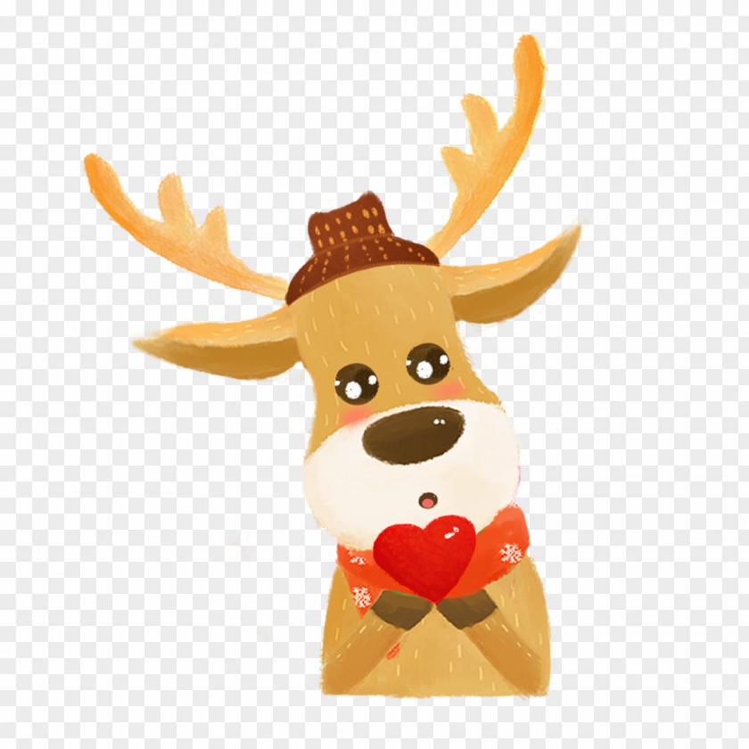 Send Love Deer Reindeer Snoopy Cartoon PNG