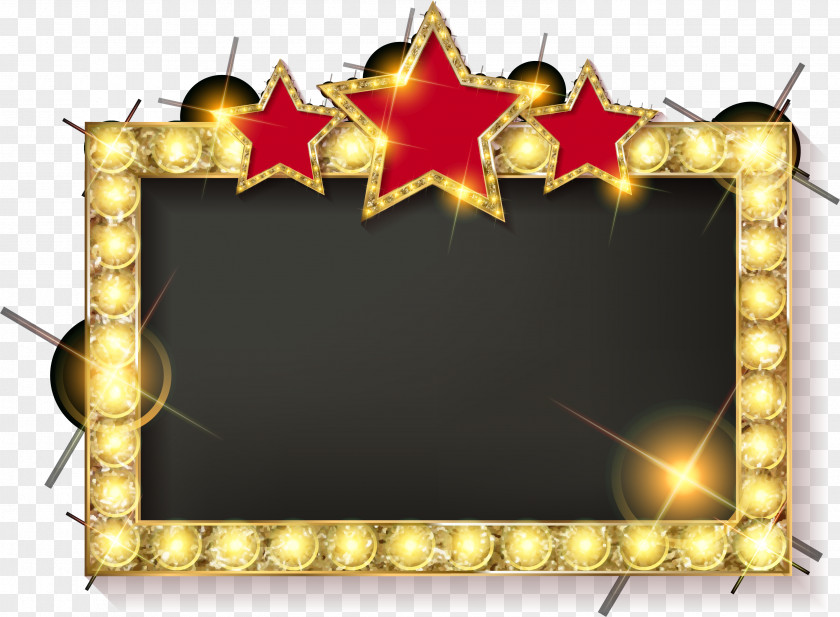 Shine Five-pointed Star Frame PNG five-pointed star frame clipart PNG