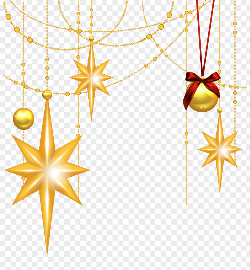 Transparent Christmas Gold Stars And Ornament Clipart Star Of Bethlehem Clip Art PNG