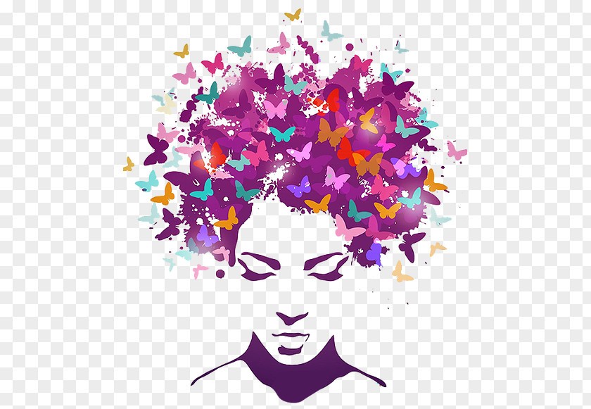 Butterfly Woman With The Hair Afro-textured PNG