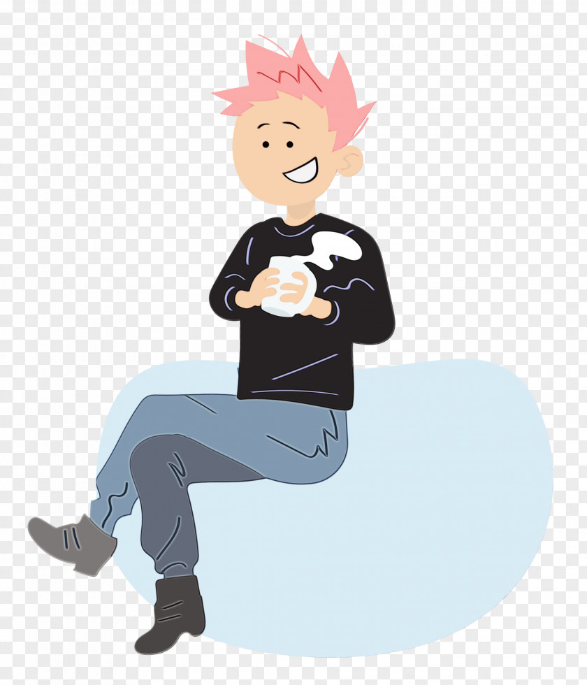 Cartoon Joint Sitting Behavior Human PNG