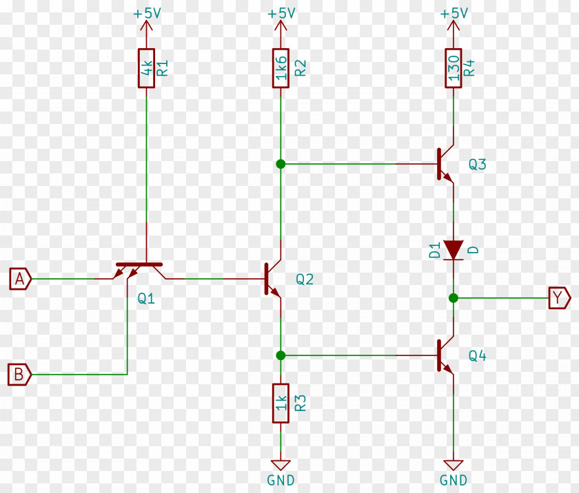 Circuit Diagram Transistor–transistor Logic 7400 Series PNG