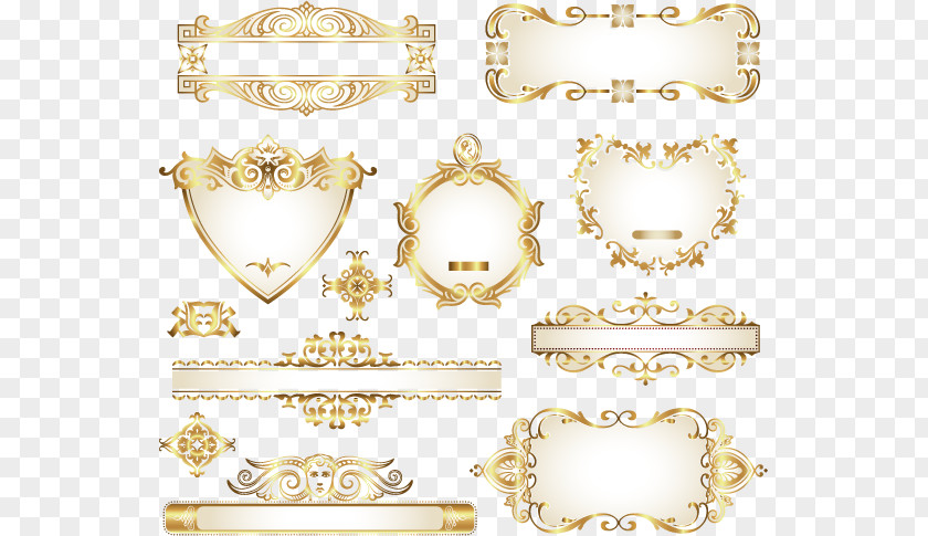 Decorative Design Frame Gold Pattern Vector Material Ornament PNG