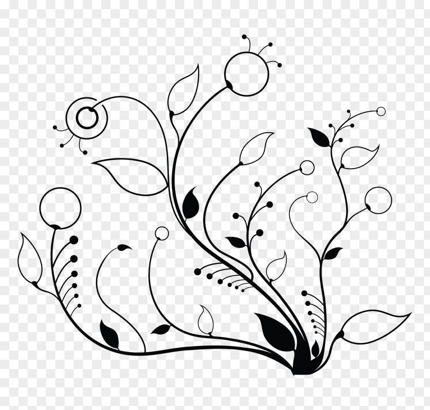 Flower Black And White Drawing Clip Art PNG