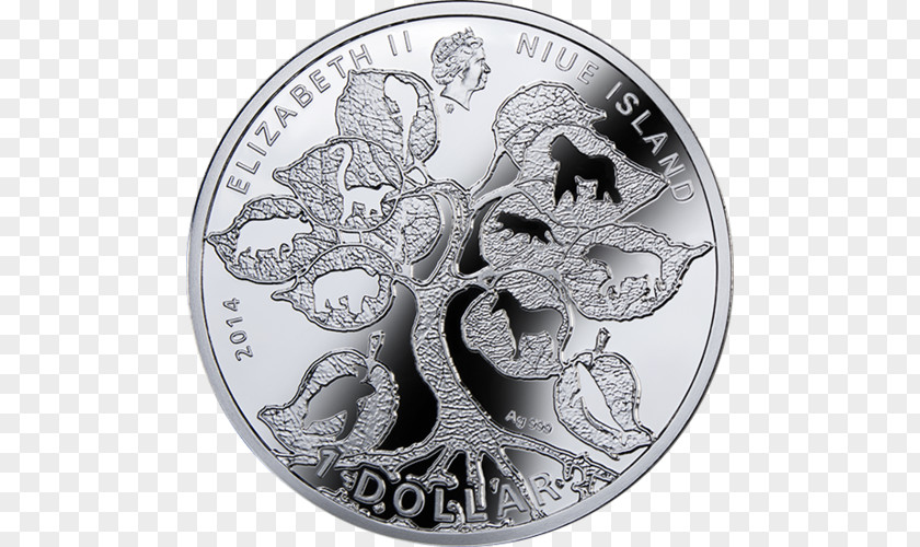 Coin Silver Niue Dollar PNG