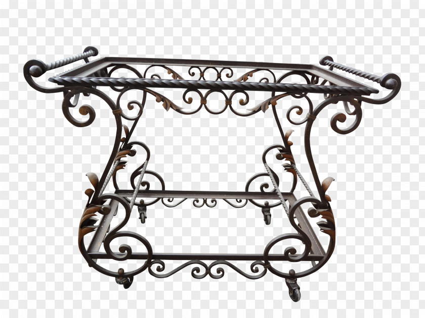 Iron Wrought Table Serving Cart Furniture PNG