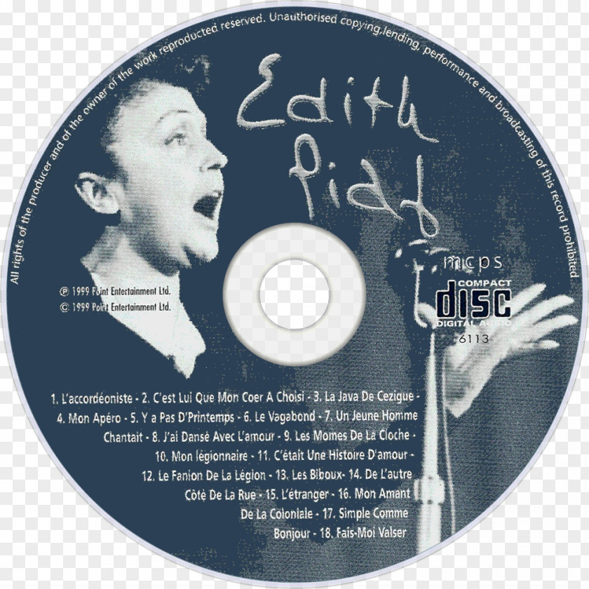 Edith Édith Piaf Compact Disc Album Cover La Vie En Rose PNG