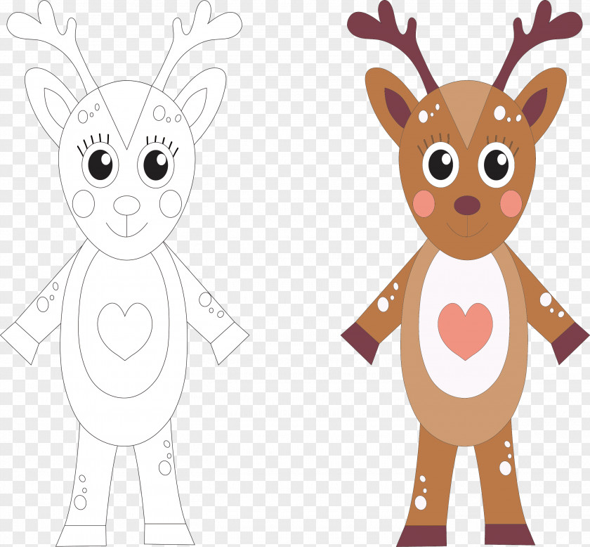 Cartoon Deer Coloring Drawing Stock Illustration PNG