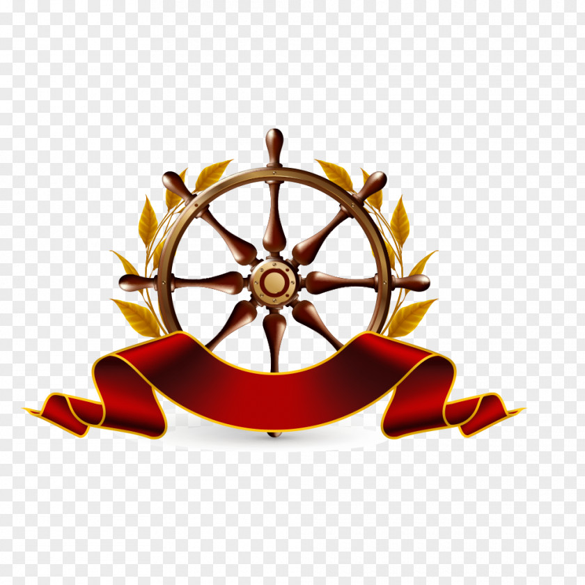 Hand-painted Nautical Steering Wheel Ships Illustration PNG