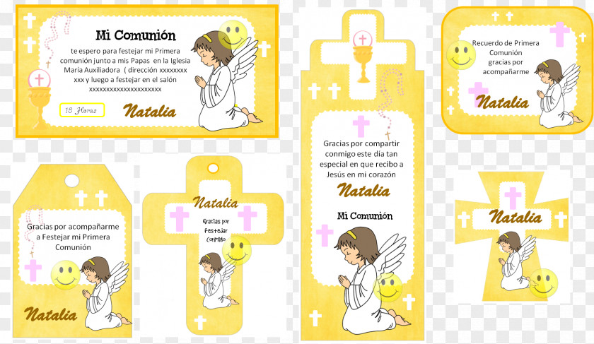 Illustration Cards First Communion Eucharist Candy Bar Photography PNG