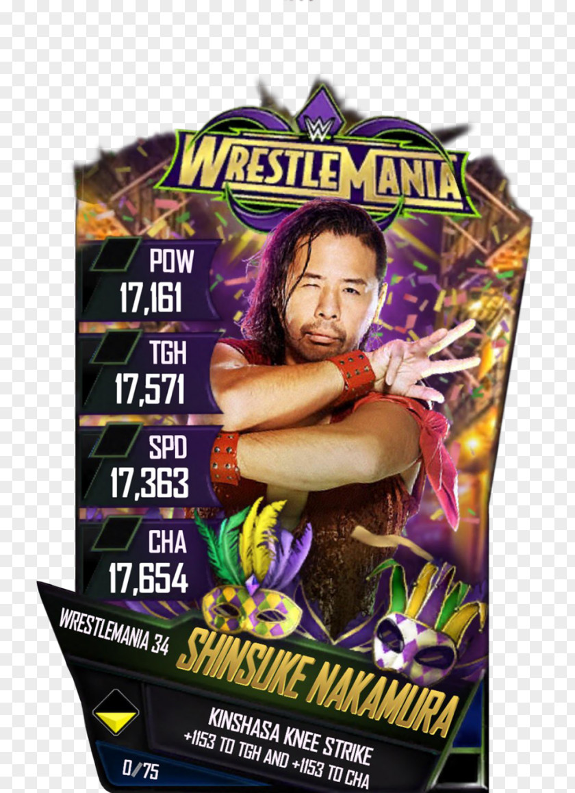 A.J. Styles WrestleMania 34 WWE 2K18 SuperCard SmackDown PNG SmackDown, wwe clipart PNG