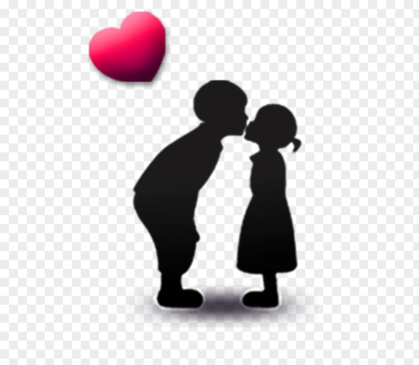 Cute Children Kissing Silhouette Kiss PNG