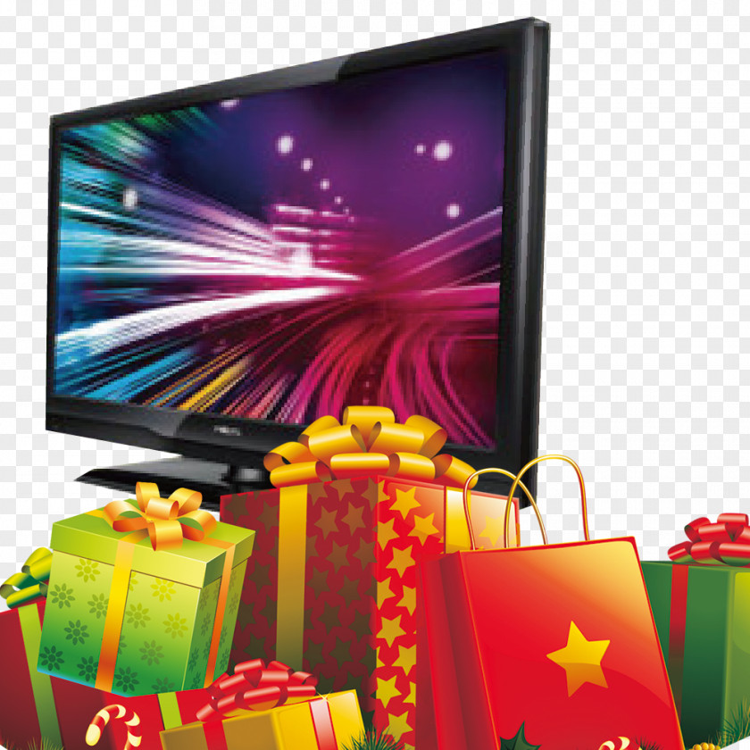 Household TV Gift Box Liquid-crystal Display Television Device PNG