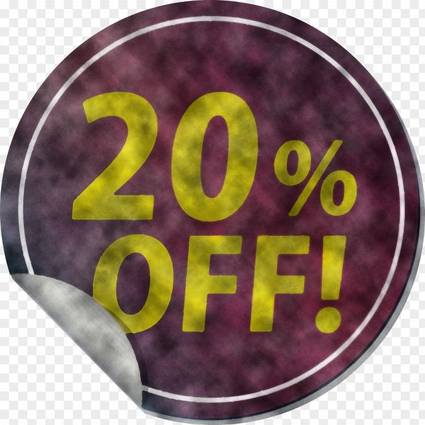 Discount Tag With 20% Off Label PNG