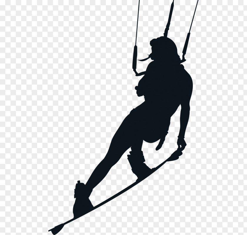 Kitesurfing Art Ski Bindings Silhouette Line Skiing PNG