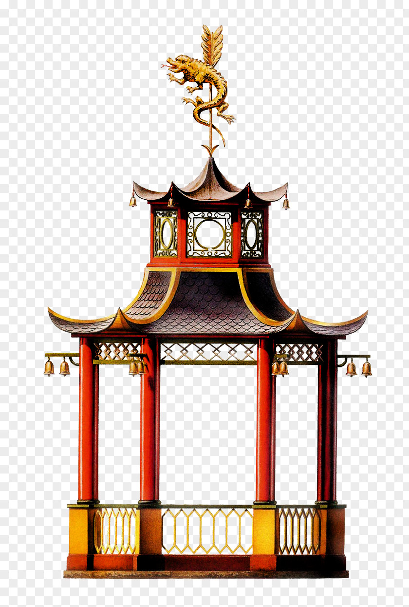 Temple Background Chinese Architecture Chinoiseries Design PNG