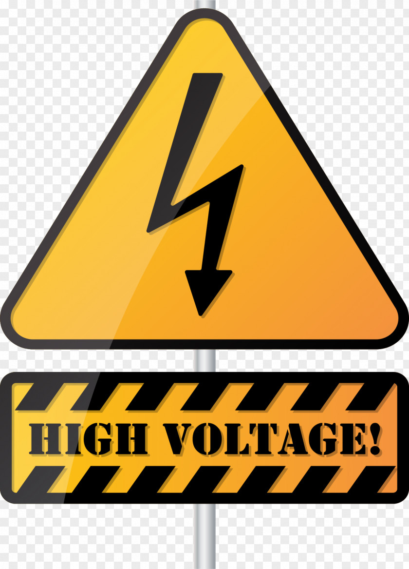 Triangle Yellow Warning Sign High Voltage PNG