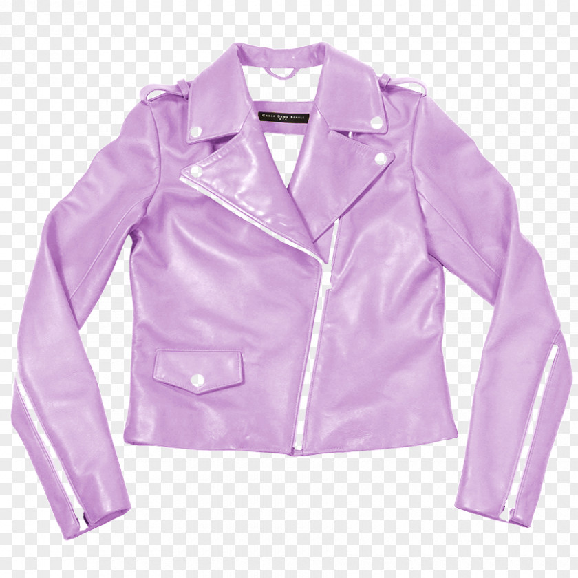Lilac Leather Jacket Carla Dawn Behrle NYC Clothing Collection PNG