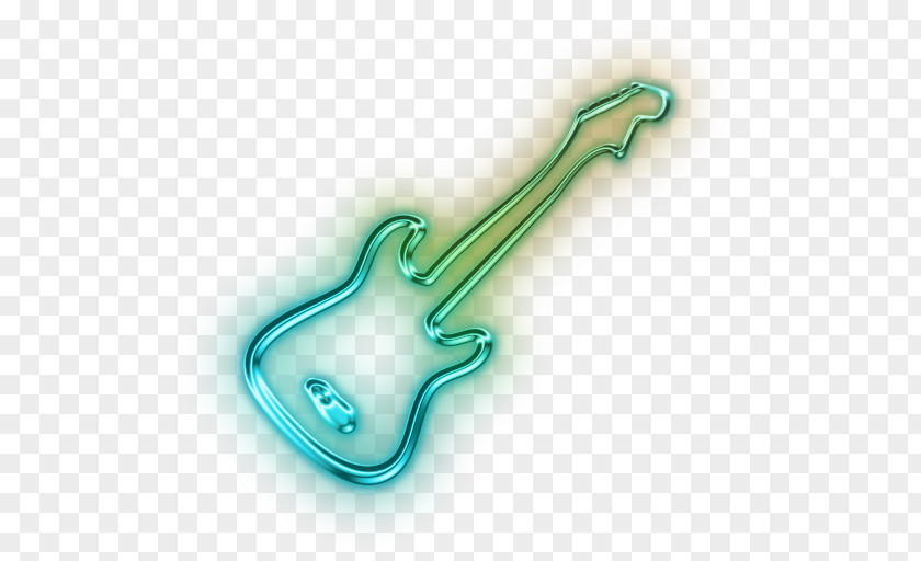 NEON Light Guitar Clip Art PNG