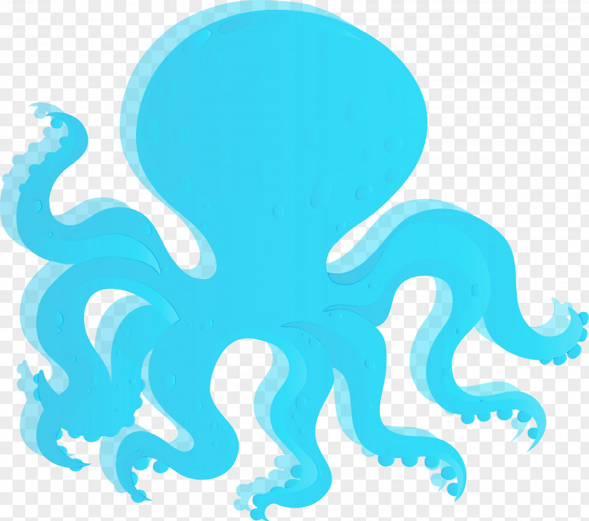 Aqua Octopus Turquoise Blue PNG