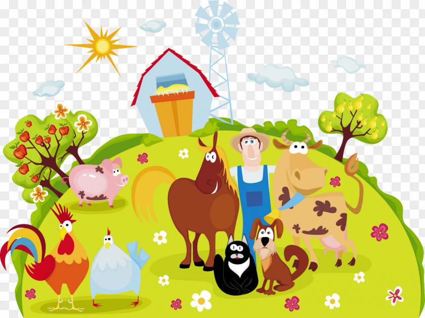 Farm Vector Cattle Cartoon Clip Art PNG