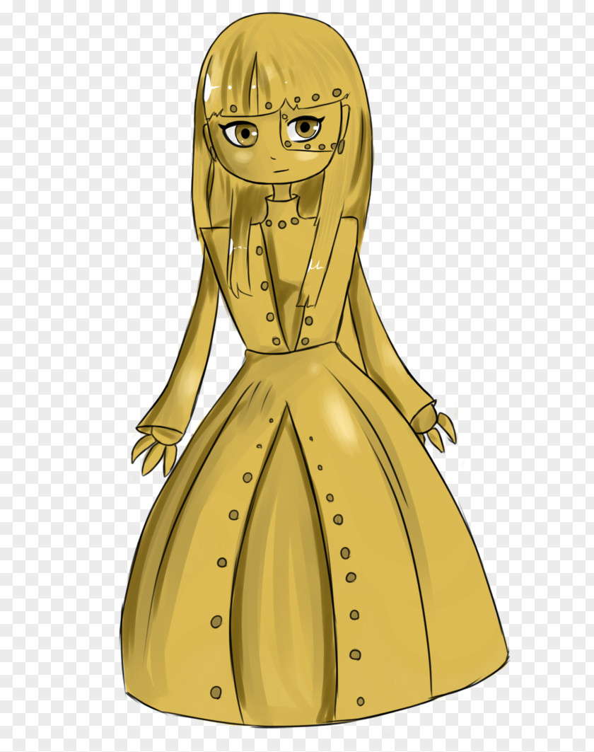 Long Hair Costume Design Cartoon Character Brown PNG